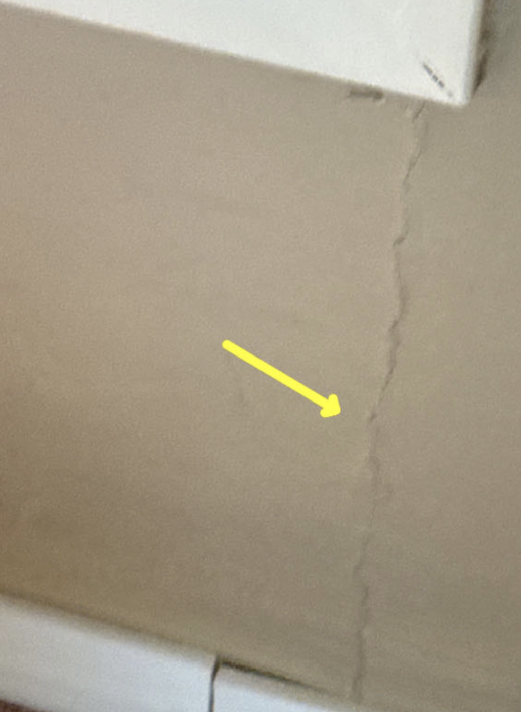 Wall and ceiling separation crack